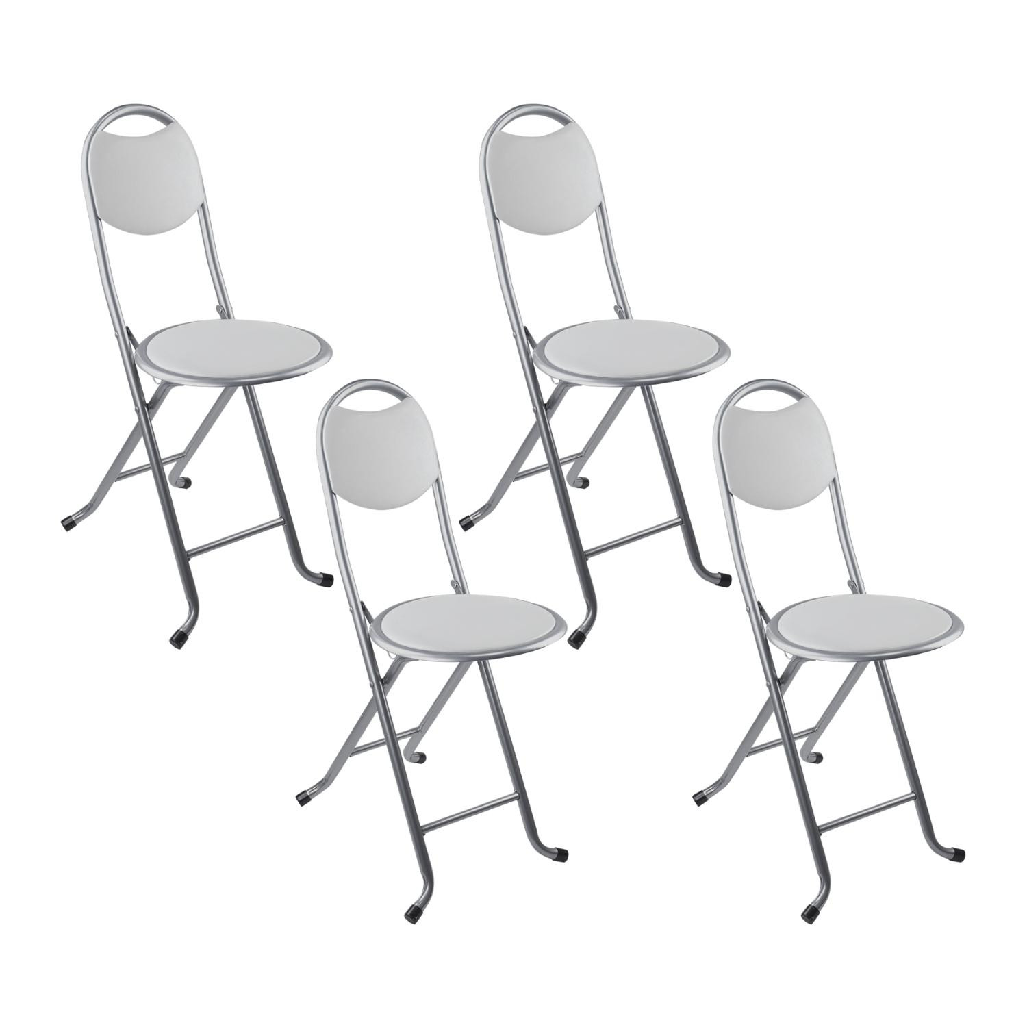 Pack 4 Taburetes Plegables con Respaldo 32x36x73.5cm 7house Taburetes 1